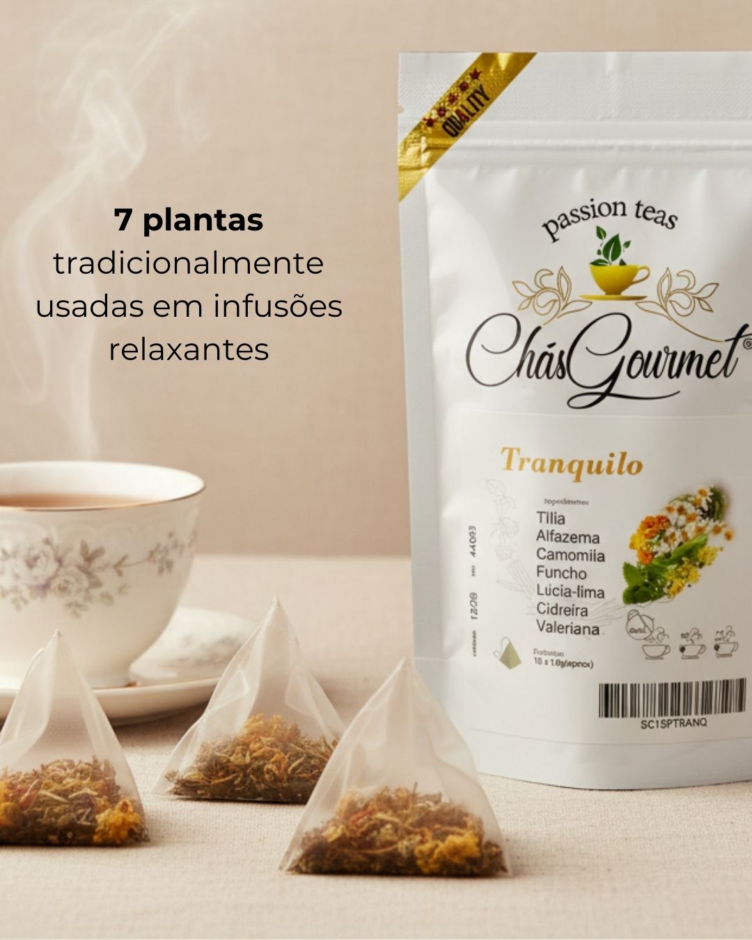 Quiet 15 Pyramid Herbal Tea — Natural Sleep and Stress Relief