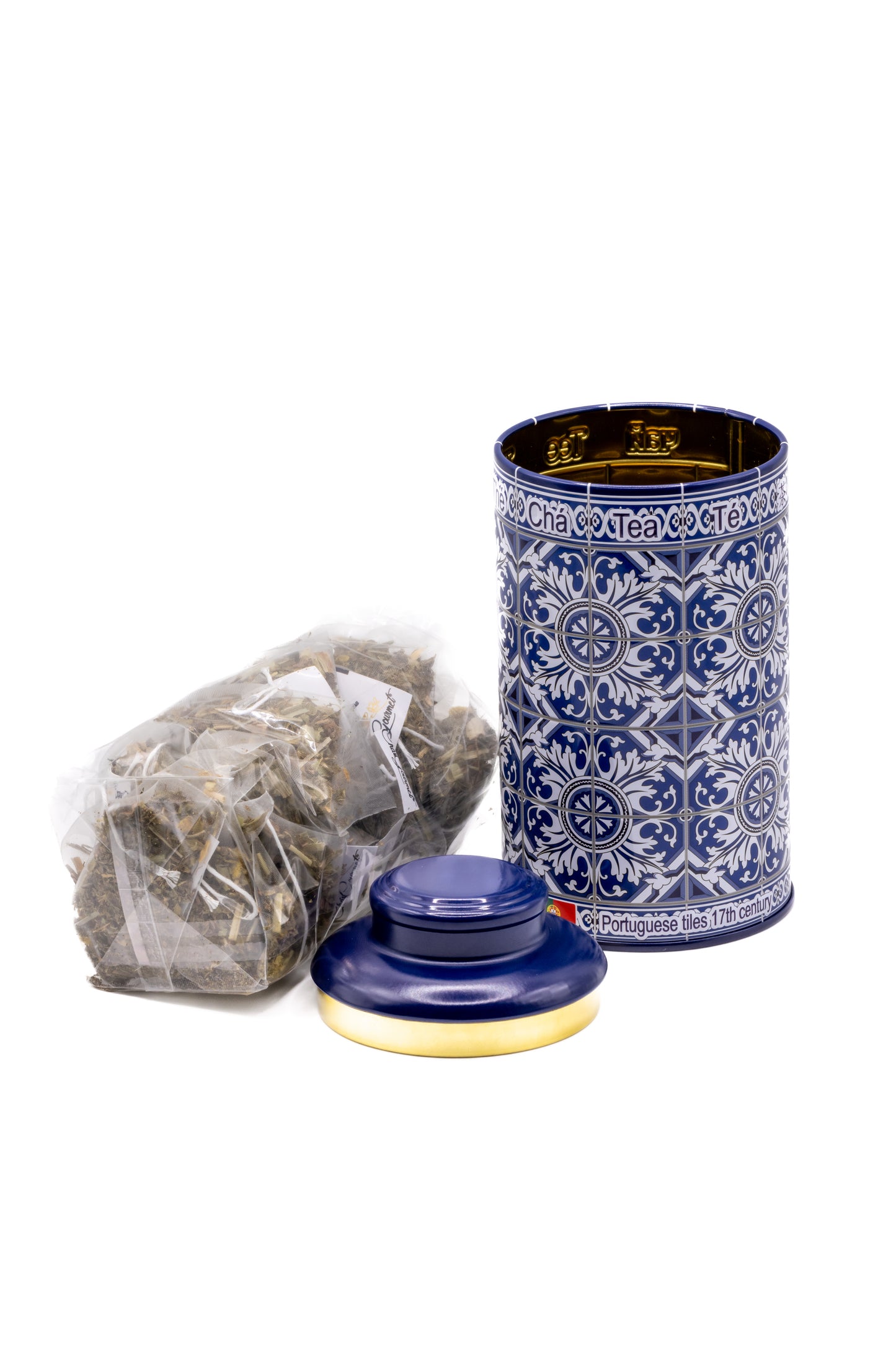 Chá Lata Azul - aberta