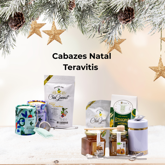 Presentes de Natal com chás, méis e bem-estar