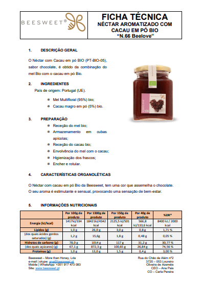 Mel Biológico com Cacau 375g | Sabor Intenso e Gourmet