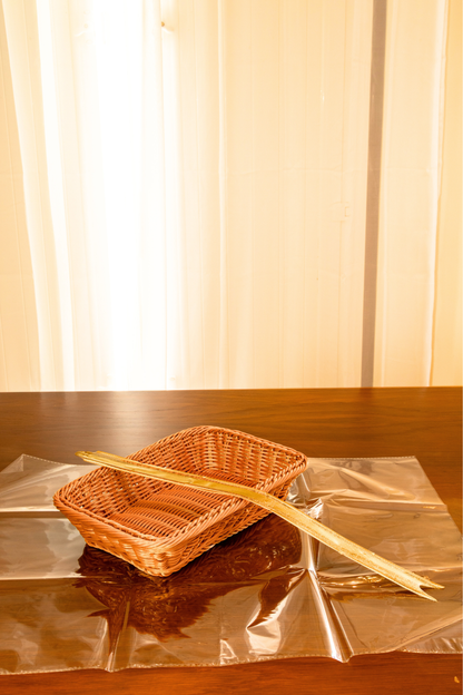 Cesta de Verga com Celofane e Laço | Base Natural para Cabazes