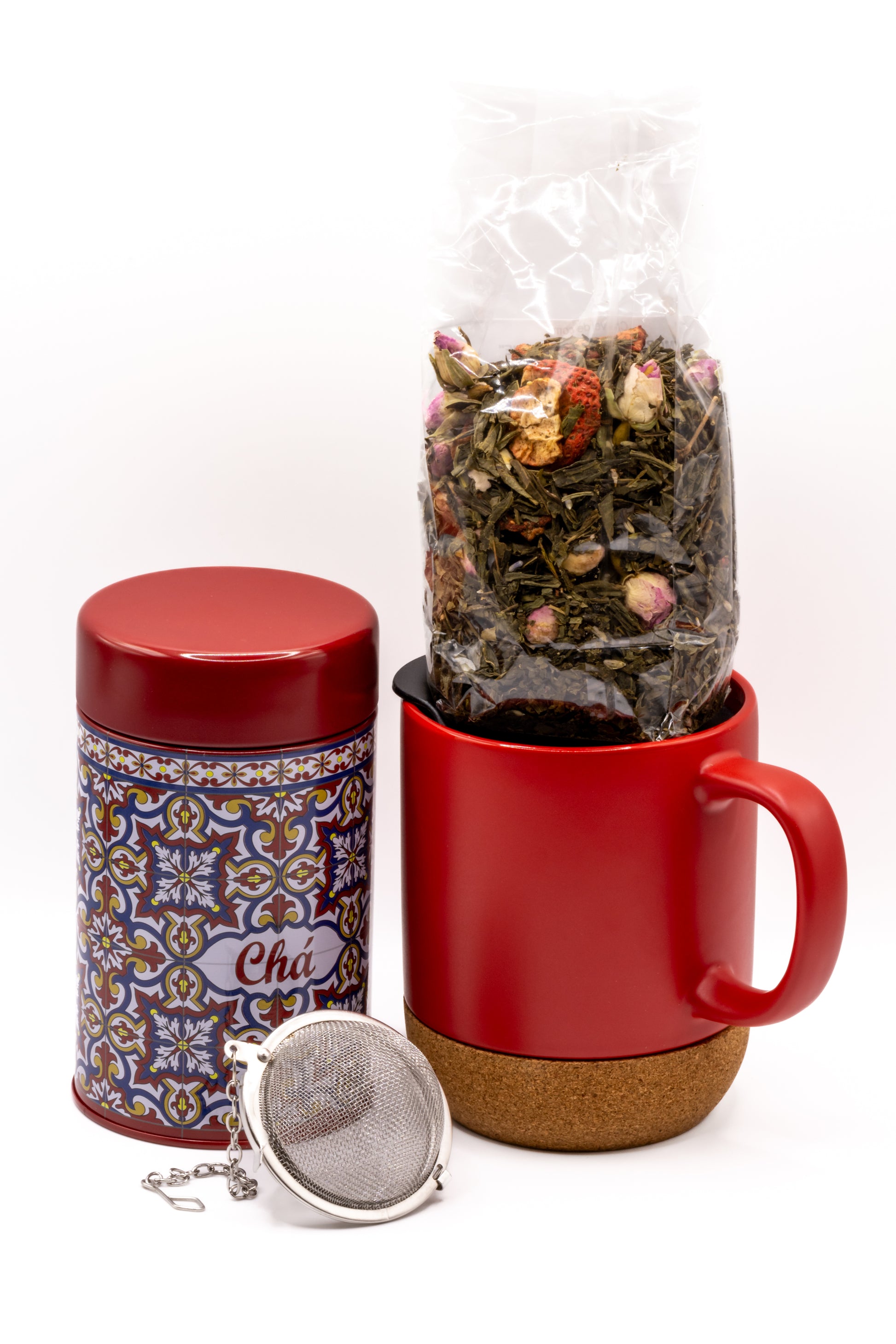 Lata, Chá, caneca e Infusor