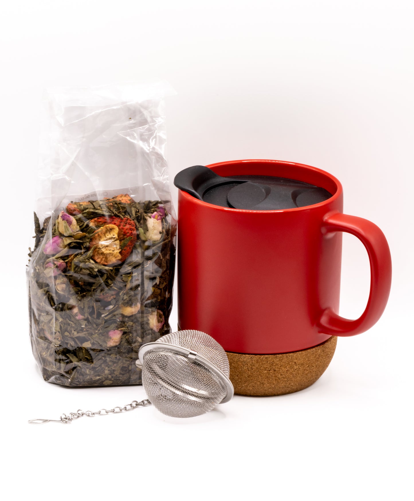 Chá, infusor e caneca