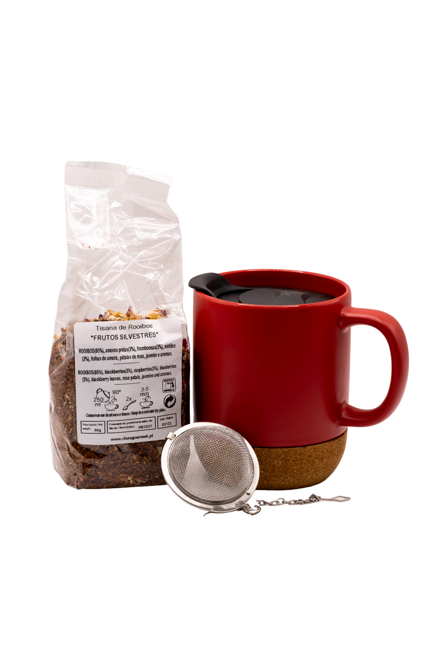 Kit Chá Rooibos c/ Frutos Silvestres — Relaxamento Natural e Sabor Frutado