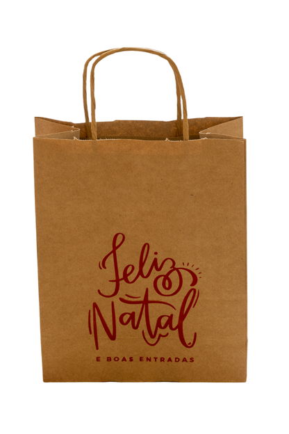 Saco de Papel Kraft de Natal para Presentes 18 x 8 x 24 cm