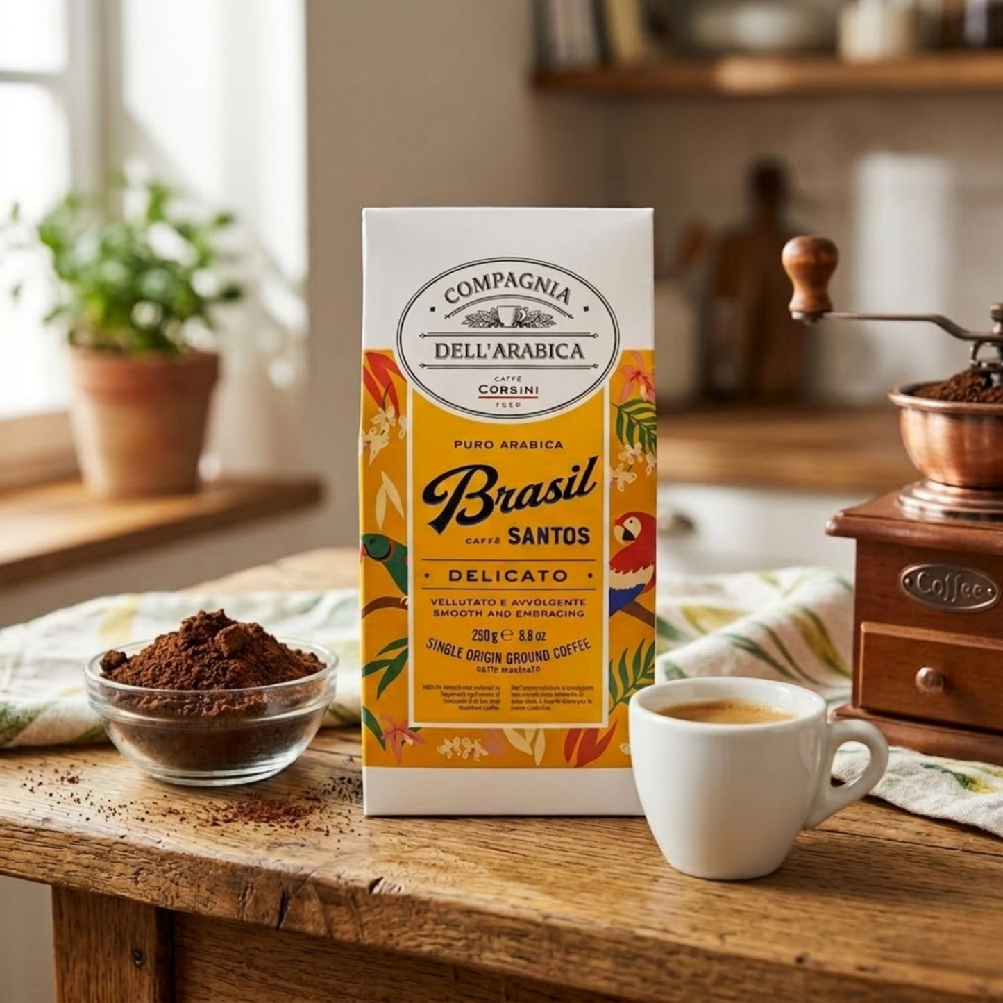 Café Brasil Santos Moído 250g 100% Arábica Suave e Aveludado