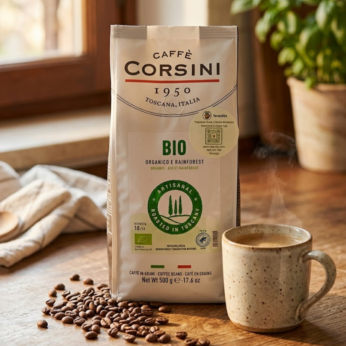 Café em Grão BIO Rainforest Alliance 500g Blend Orgânico Intenso e Sustentável