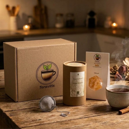 Caixa Presente Rooibos e Canela com Infusor e Rebuçados de Mel