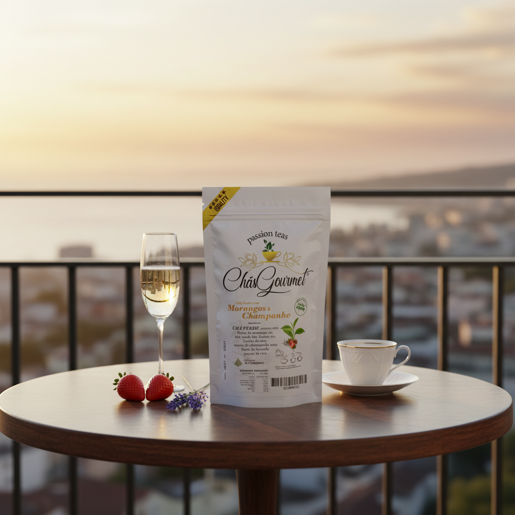 Chá Morangos & Champanhe - Celebração no terraço ao pôr do sol