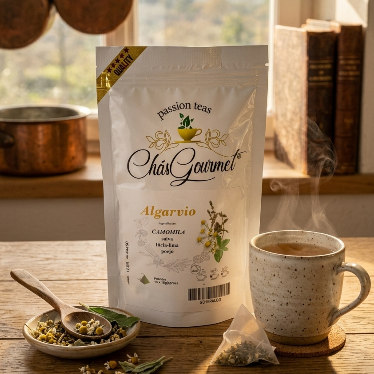 Tisana Algarvio Calmante Natural — Digestão e Serenidade