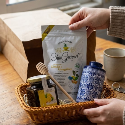 Chá Digestivo & Limão com Mel Biológico para Energia Natural