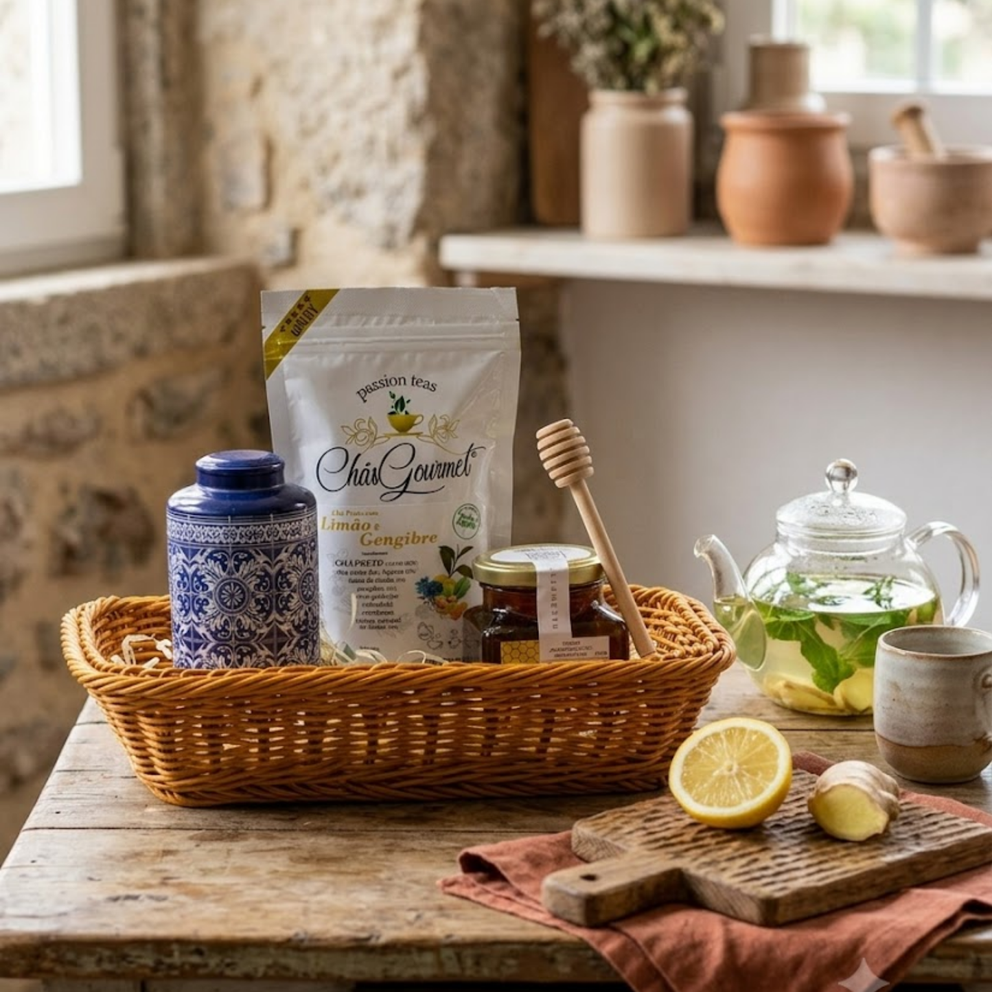 Wicker Basket with Cellophane and Ribbon | Natural Base for Baskets
