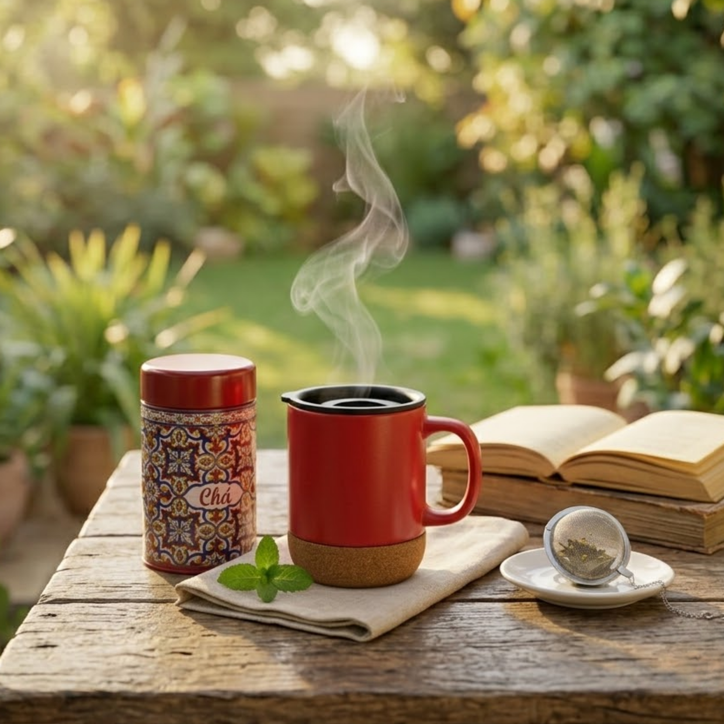 Chá Digestivo Menta & Hortelã com Caneca Térmica