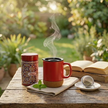Chá Digestivo Menta & Hortelã com Caneca Térmica