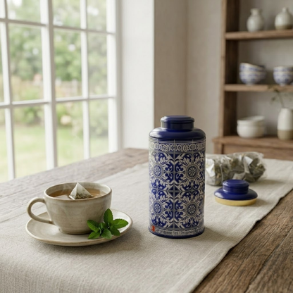 Menta y Hierbabuena – Ritual Refrescante Digestivo | Lata Azul con Diseño en Relieve