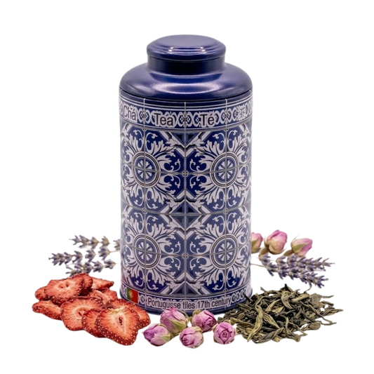 Té de hierbas con sabor portugués – Frescura y alivio (lata azul)
