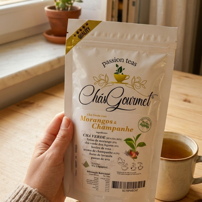 Strawberry & Champagne Tea in Pyramids — Floral and Digestive Elegance