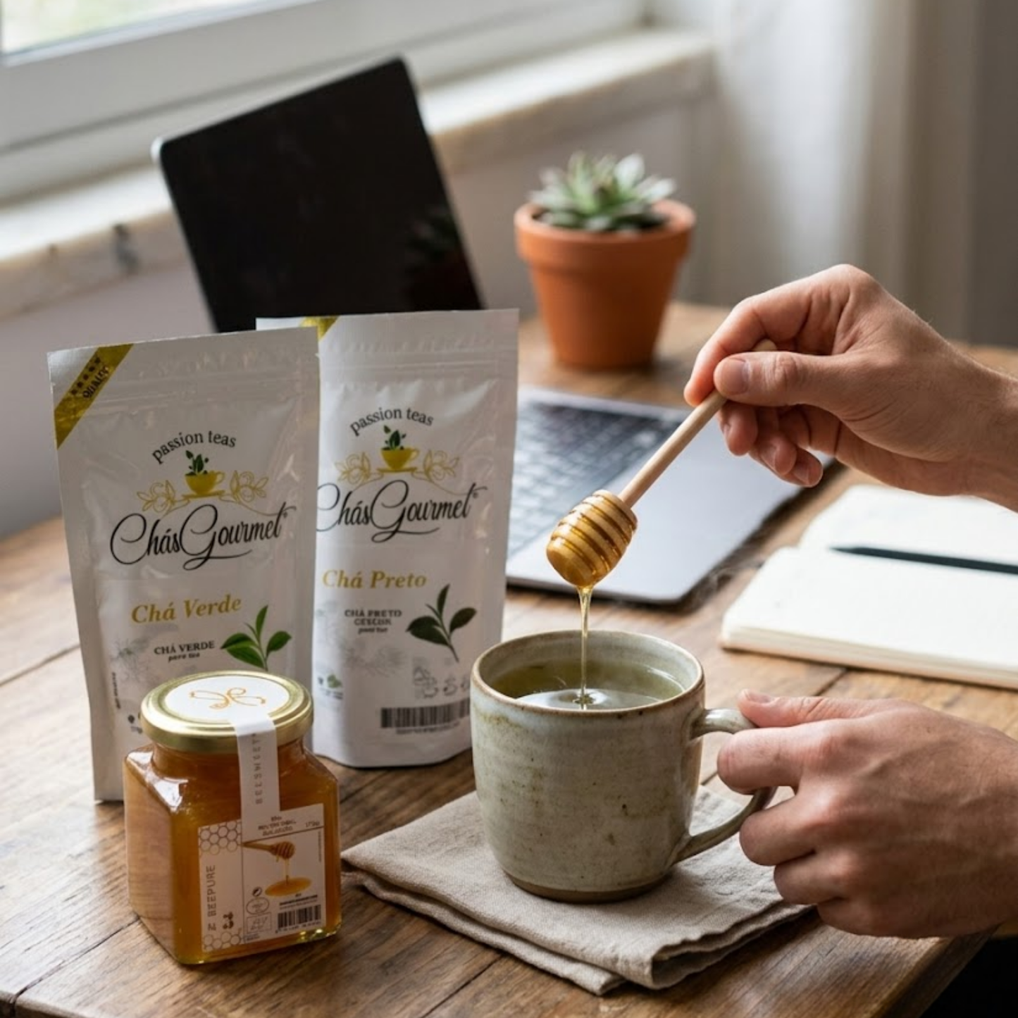 Teravitis Energy Ritual with intense teas and organic honey.