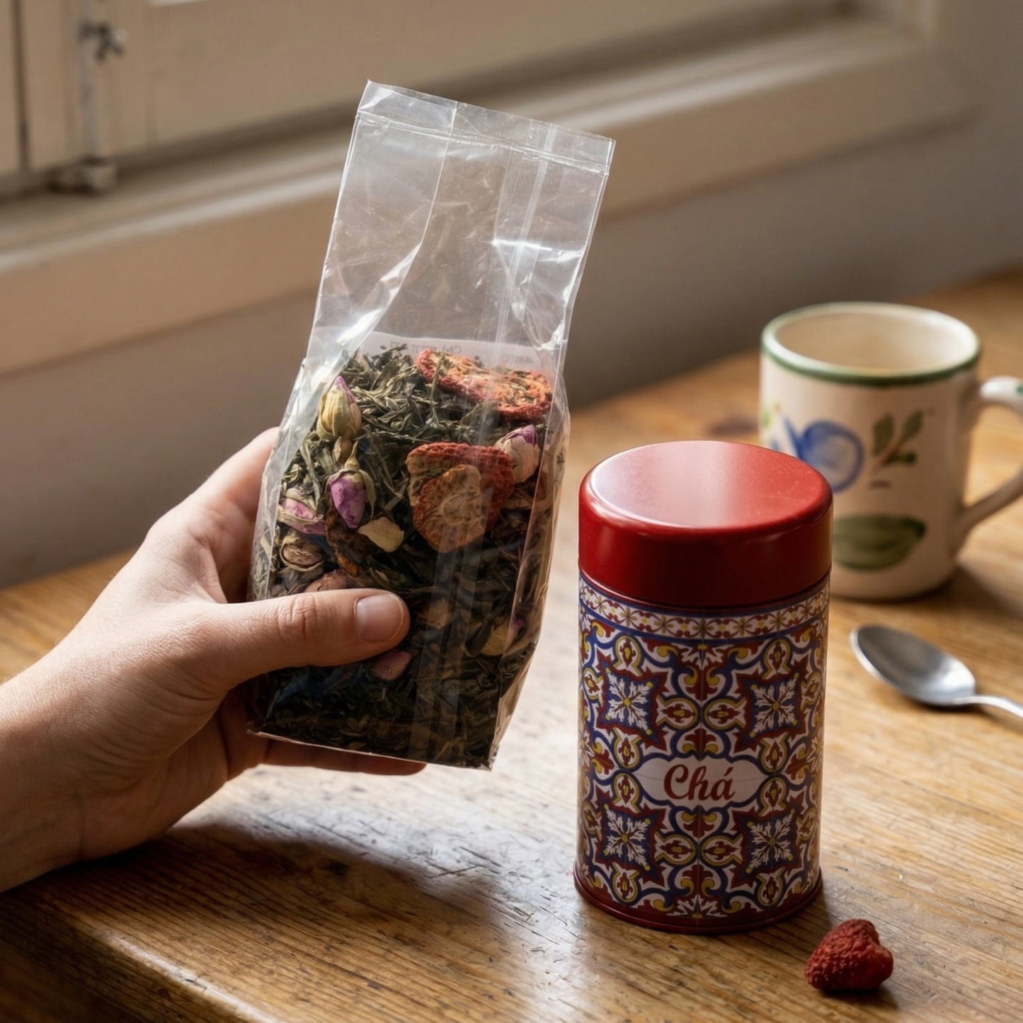 Chá Verde Açores com Morango & Champanhe – Romance Sensorial