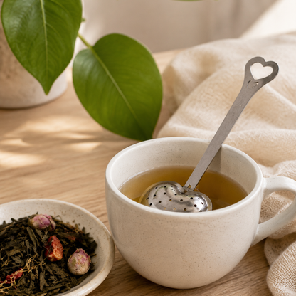 Infusor de té en forma de corazón – Acero inoxidable para infusiones elegantes