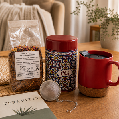 Rooibos Frutos Silvestres Sem Cafeína com Caneca Térmica