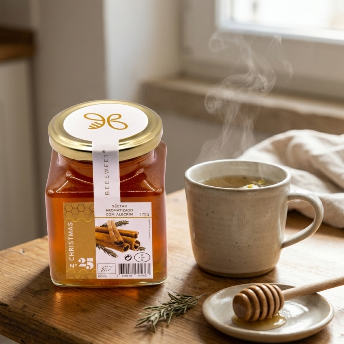 Organic Honey with Rosemary 375g | Aromatic, Relaxing and Immune-Protective