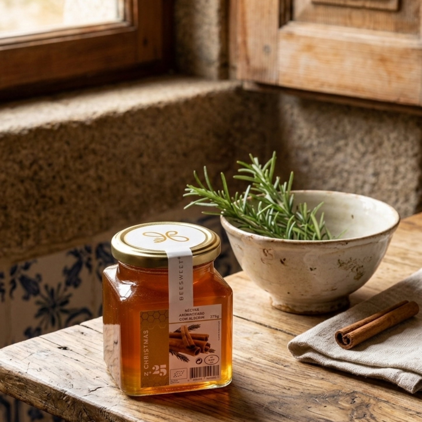 Organic Honey with Rosemary 375g | Aromatic, Relaxing and Immune-Protective