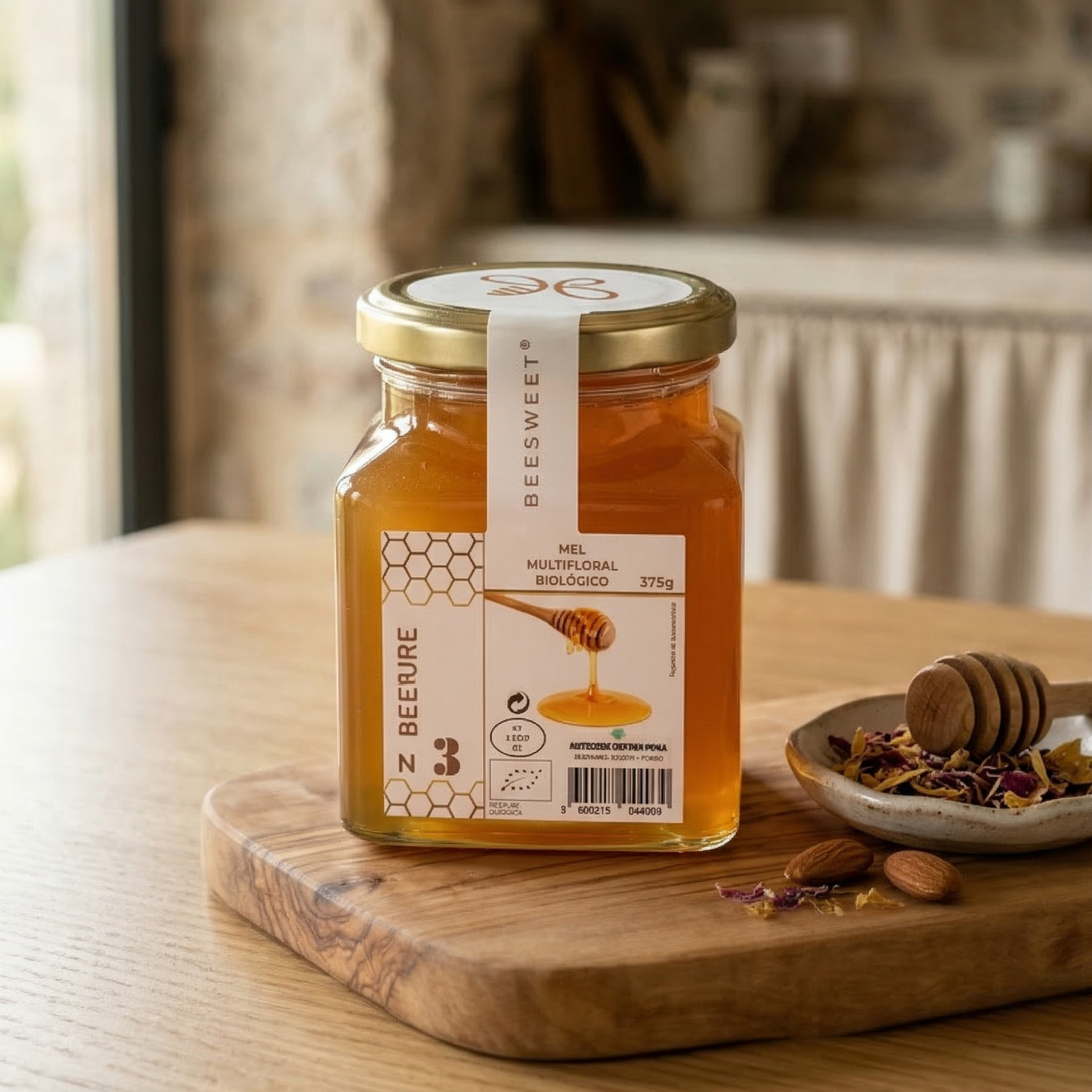 Miel multifloral orgánica cruda 375 g | Energía natural e inmunidad