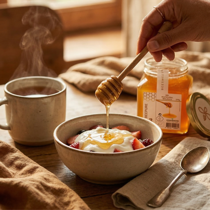 Miel multifloral orgánica cruda 375 g | Energía natural e inmunidad