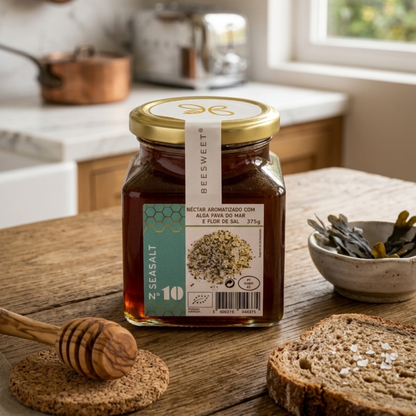 Miel ecológica con algas y flor de sal 375 g | Toque marino y gourmet