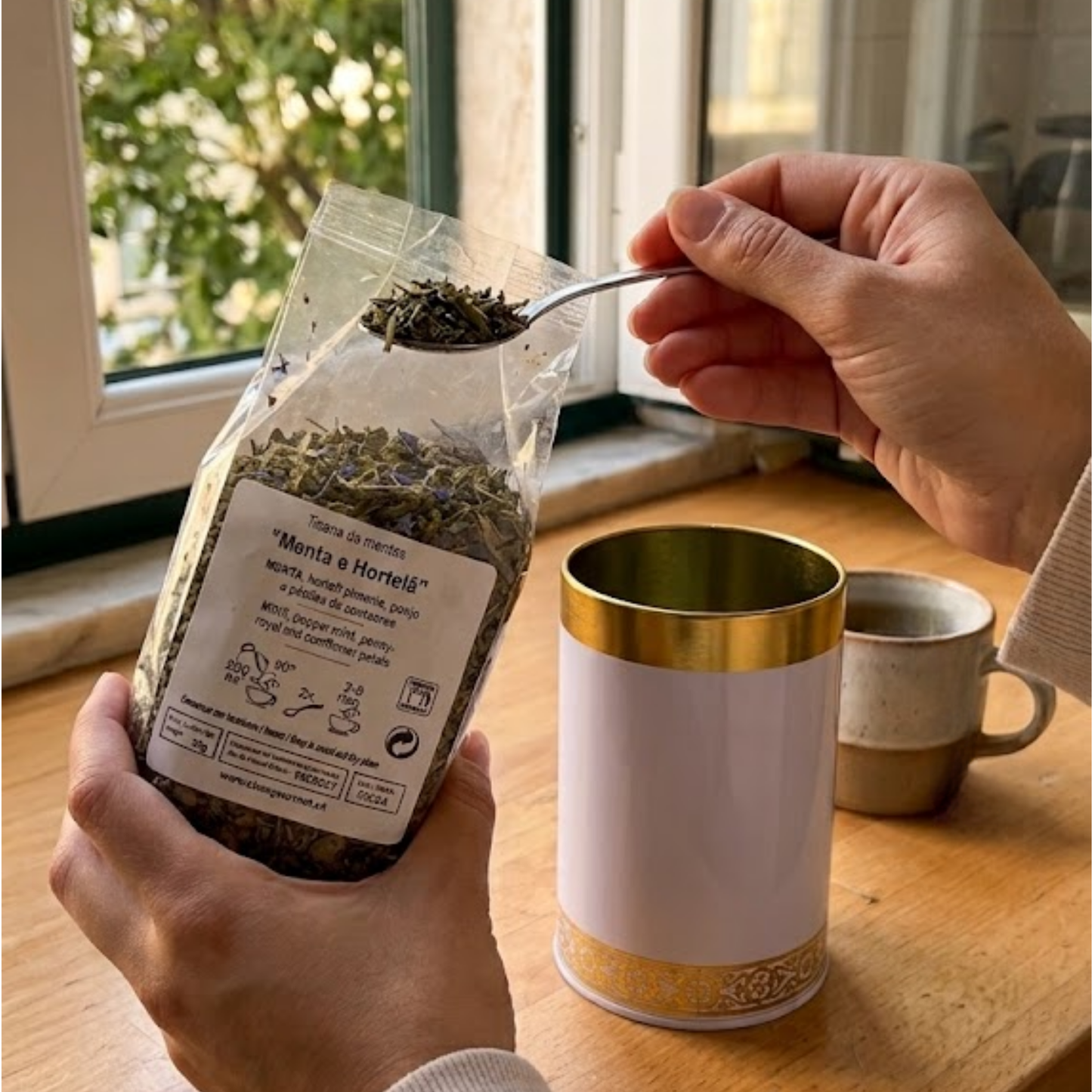 Loose Mint & Spearmint Teardrops — Easy digestion and fresh taste, caffeine-free.