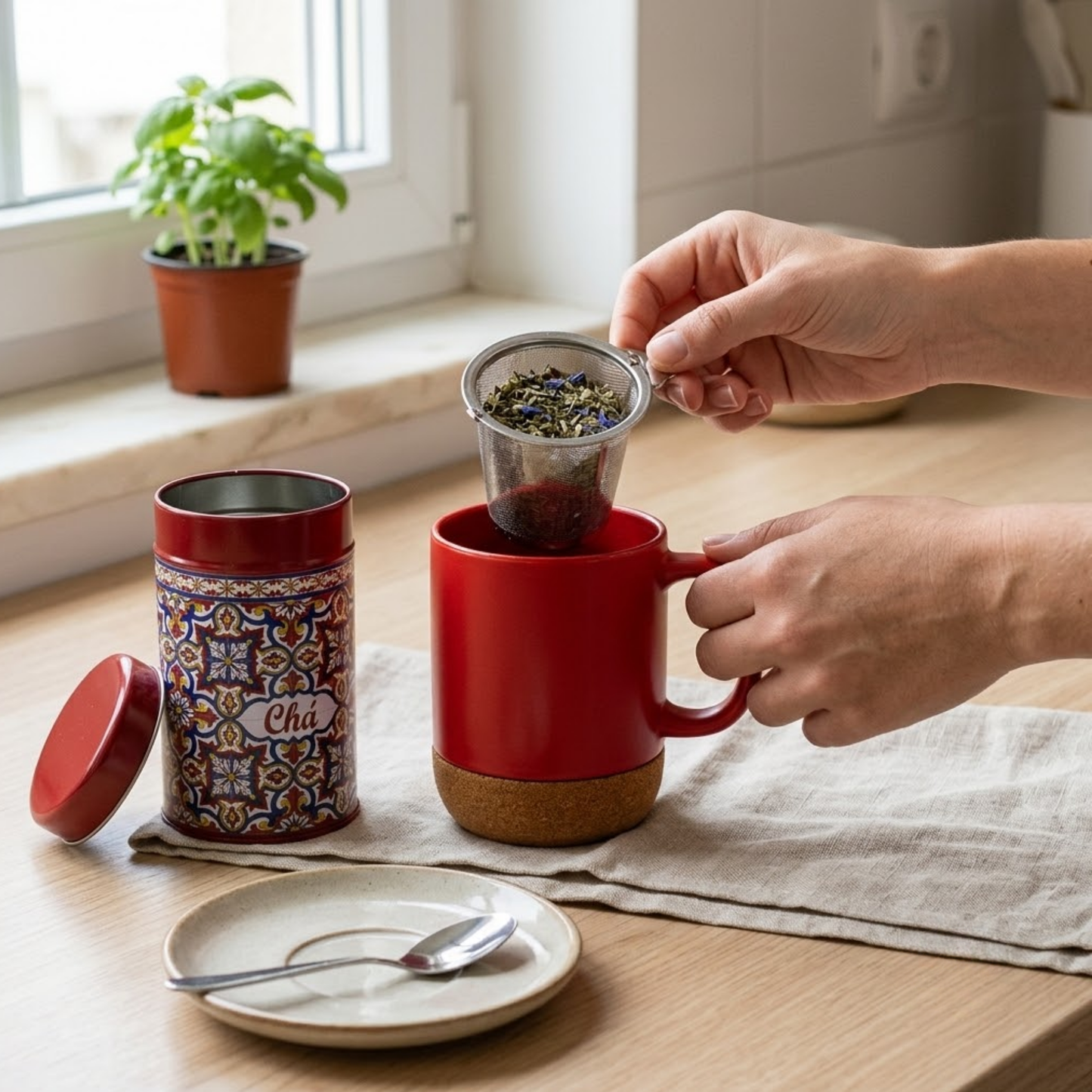 Chá Digestivo Menta & Hortelã com Caneca Térmica