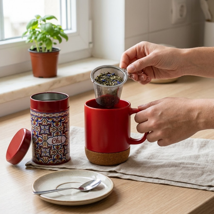 Chá Digestivo Menta & Hortelã com Caneca Térmica