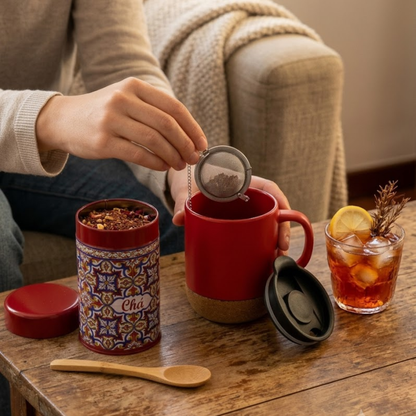 Rooibos Frutos Silvestres Sem Cafeína com Caneca Térmica