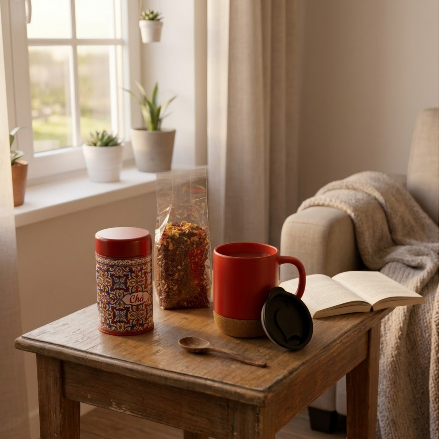Rooibos Frutos Silvestres Sem Cafeína com Caneca Térmica