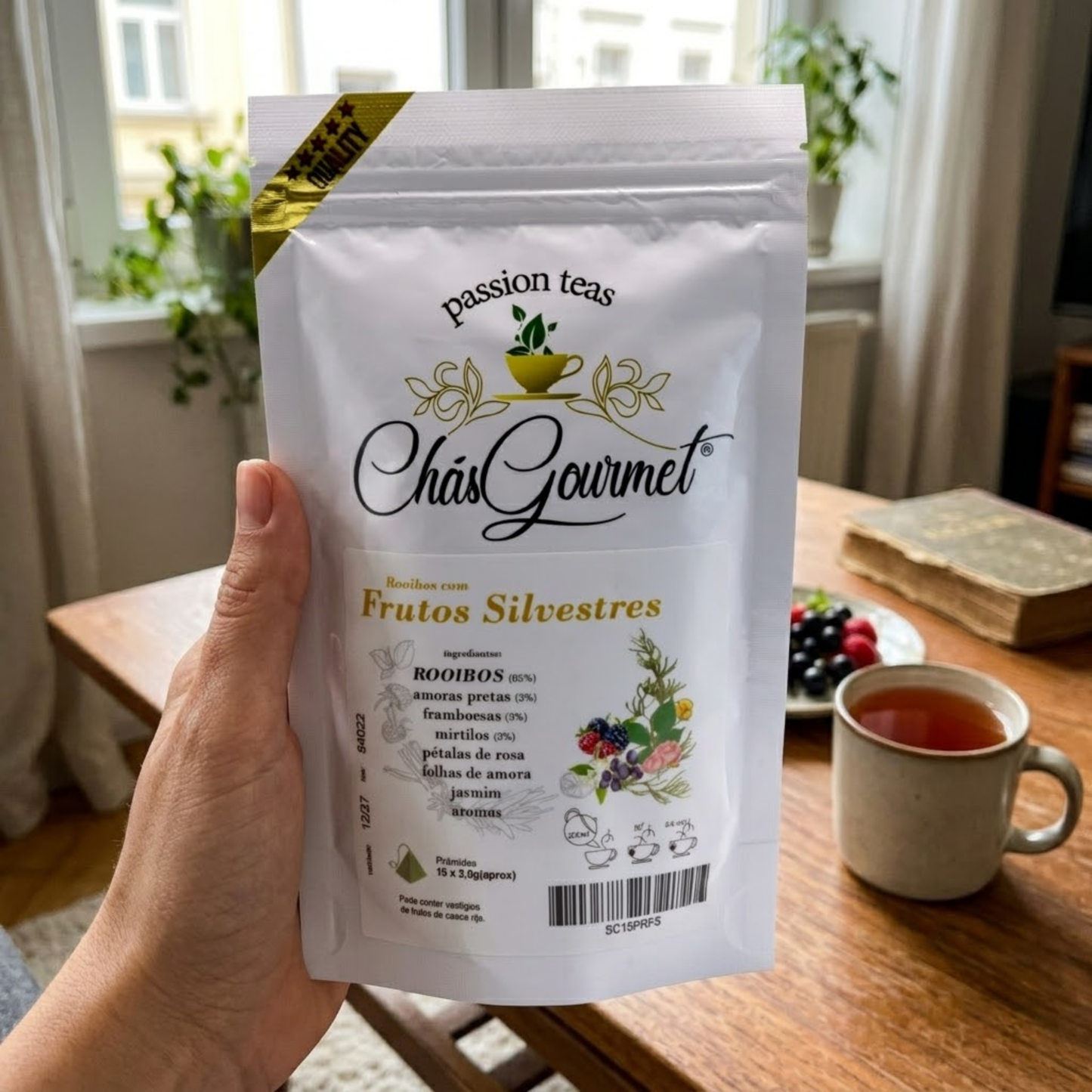 Chá Rooibos Frutos Silvestres | Infusão Sem Cafeína Relaxante