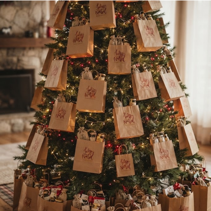 Saco de Papel Kraft de Natal para Presentes 18 x 8 x 24 cm